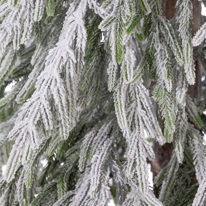4'Hx32"W Flocked Artificial Willow Pine Tree, Unlit -White - YTSWB4-