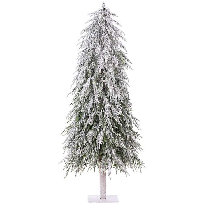 6'Hx40"W Flocked Artificial Willow Pine Tree, Unlit -White - YTSWB6-