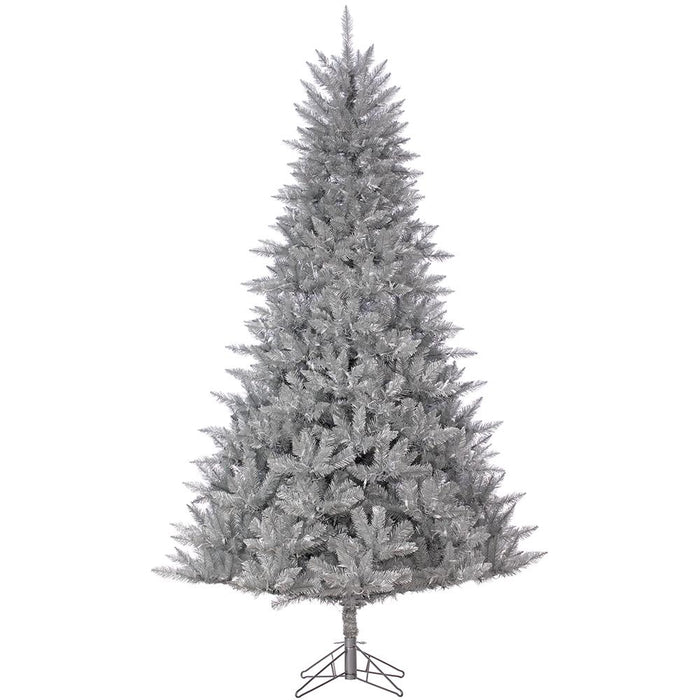 7'6"Hx54"W Tinsel Artificial Christmas Tree, LED Pre-Lit -Silver/Champagne - YTTN76-CN/LD