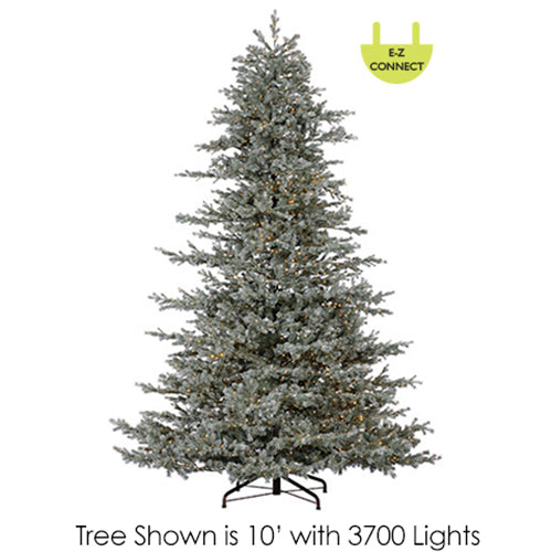 7'6"Hx65"W PE Gray Spruce Rice LED-Lighted Artificial Christmas Tree w/Stand -Gray - YTU750-GY