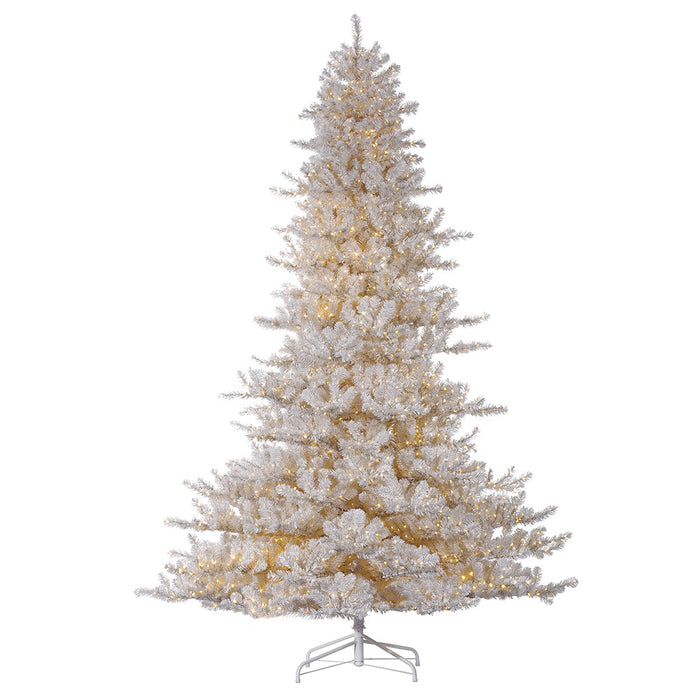 9'Hx76"W White Noble Artificial Christmas Tree, Micro LED Pre-Lit -White - YTW079-WH