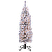 5'Hx16"W Flocked Tower Lighted Artificial Christmas Tree w/Stand -Snow - YTW415-SN