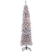 7'6"Hx21"W Flocked Tower Lighted Artificial Christmas Tree w/Stand -Snow - YTW417-SN