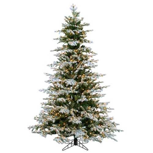 7'6"Hx61"W Snowy Norway Spruce Lighted Artificial Christmas Tree w/Stand -Snow - YTW617-SN