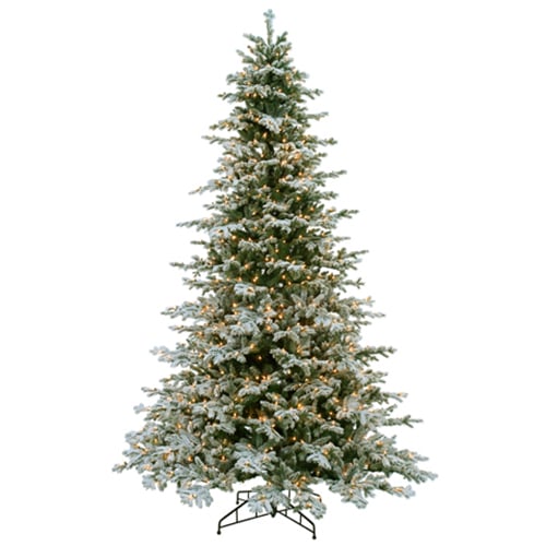 9'6"Hx75"W Snowy Norway Spruce Lighted Artificial Christmas Tree w/Stand -Snow - YTW619-SN