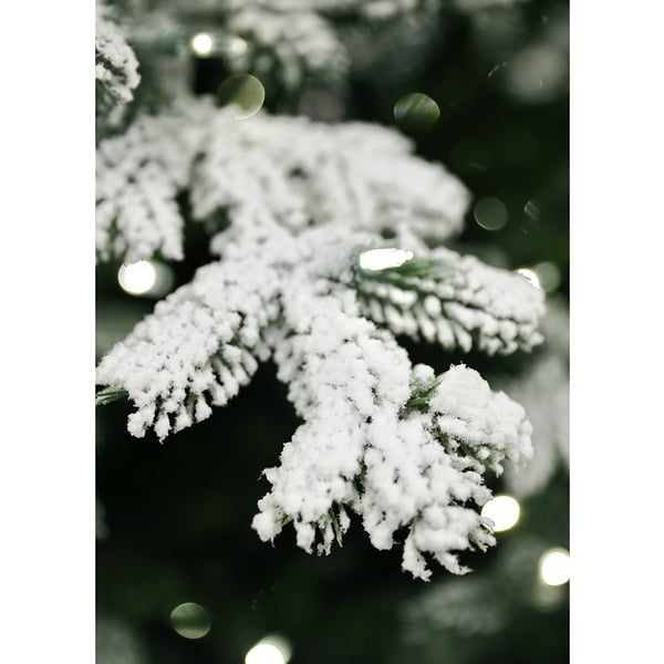 7'6"Hx61"W Snowy Norway Spruce Smart-Lighted Artificial Christmas Tree w/Stand -Snow - YTW627-SN