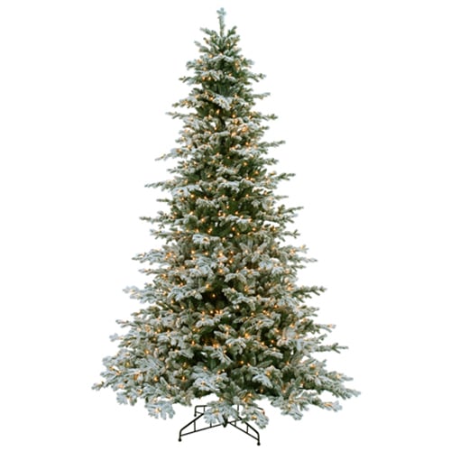 9'6"Hx75"W Snowy Norway Spruce LED-Lighted Artificial Christmas Tree w/Stand -Snow - YTW639-SN