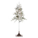 6'Hx37"W Flocked Pine Artificial Tree, Pre-Lit -Green - YTZ506-WH