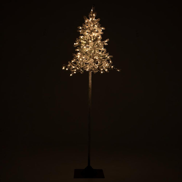 10'Hx45"W Flocked Pine Artificial Tree, Pre-Lit -Green - YTZ510-WH