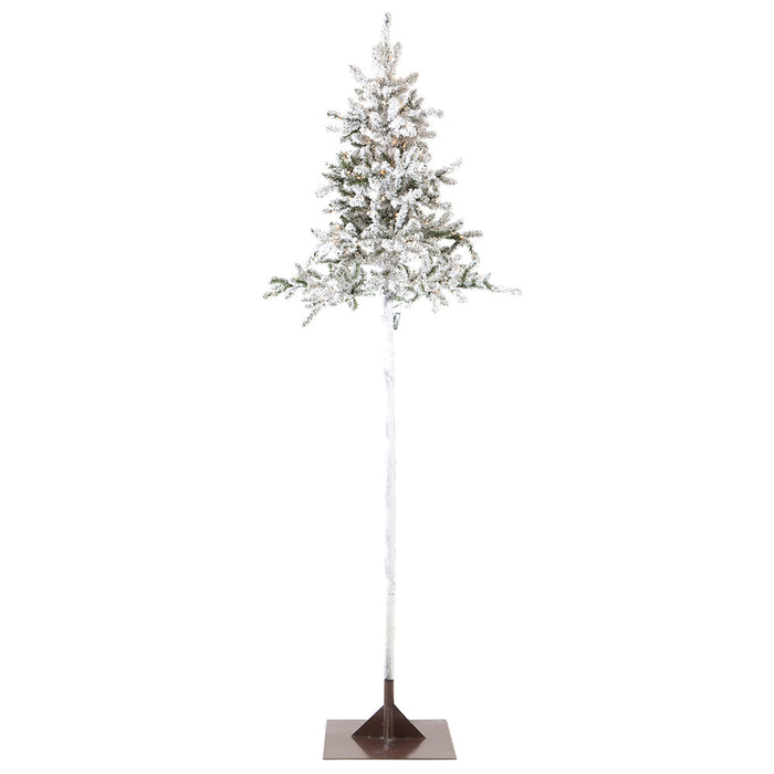 10'Hx45"W Flocked Pine Artificial Tree, Pre-Lit -Green - YTZ510-WH