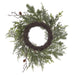 16" Flocked Artificial Pinecone & Pine Wreath -White/Green (Pack of 2) - YW0316-WH/GR