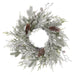 16" Flocked Artificial Pinecone & Pine Wreath -White/Green (Pack of 2) - YW0316-WH/GR