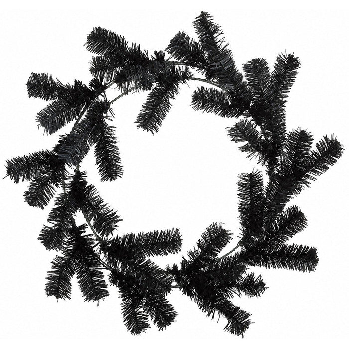24" Artificial Pine Work Wreath -Black (Pack of 12) - YW2024-BK