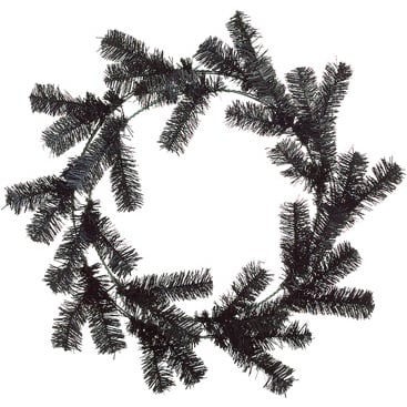 24" Artificial Pine Work Hanging Wreath -Black (pack of 12) - YW2024-BK