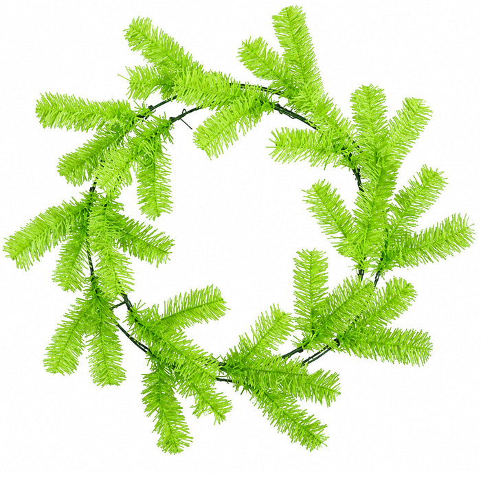 24" Artificial Pine Work Wreath -Lime Green (Pack of 12) - YW2024-LM/GR