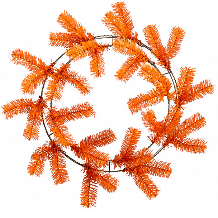 24" Artificial Pine Work Wreath -Orange (Pack of 12) - YW2024-OR