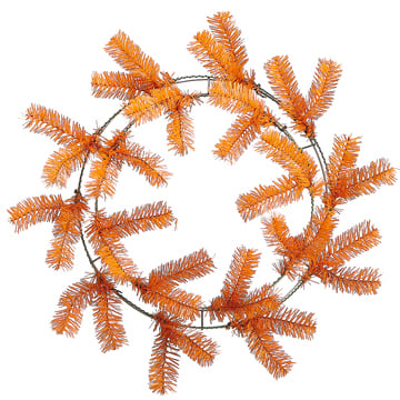 24" Artificial Pine Work Hanging Wreath -Orange (pack of 12) - YW2024-OR