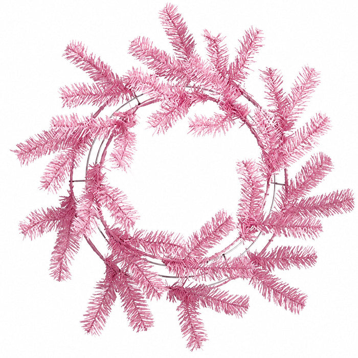24" Artificial Pine Work Wreath -Pink (Pack of 12) - YW2024-PK