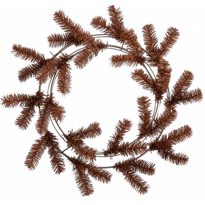 24" Artificial Pine Work Wreath -Rust/Brown (Pack of 12) - YW2024-RU/BR