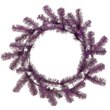 24" Artificial Pine Work Hanging Wreath -Violet (pack of 12) - YW2024-VI