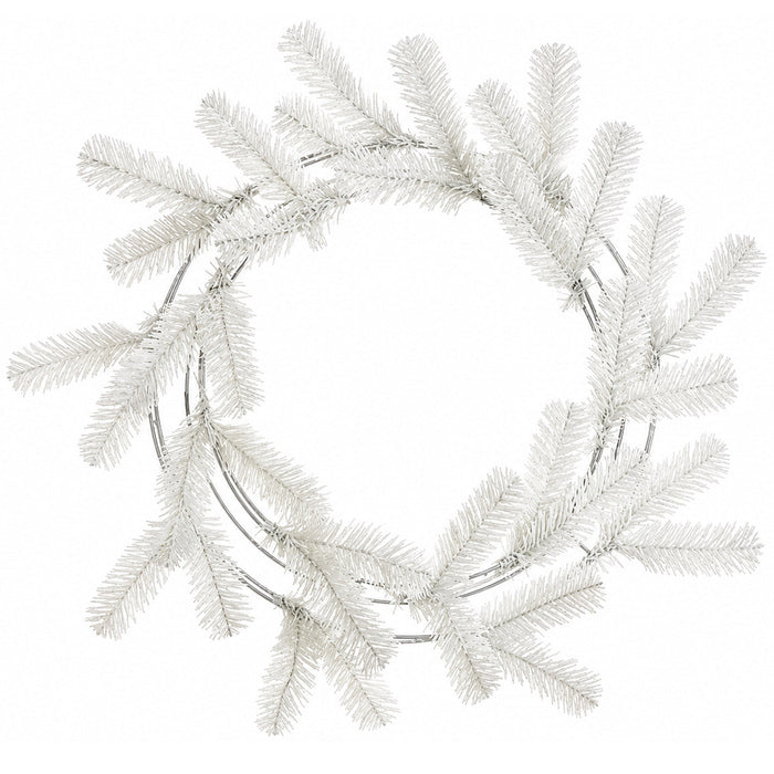24" Artificial Pine Work Wreath -White (Pack of 12) - YW2024-WH/WH