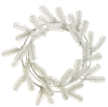 24" Artificial Pine Work Hanging Wreath -White (pack of 12) - YW2024-WH/WH