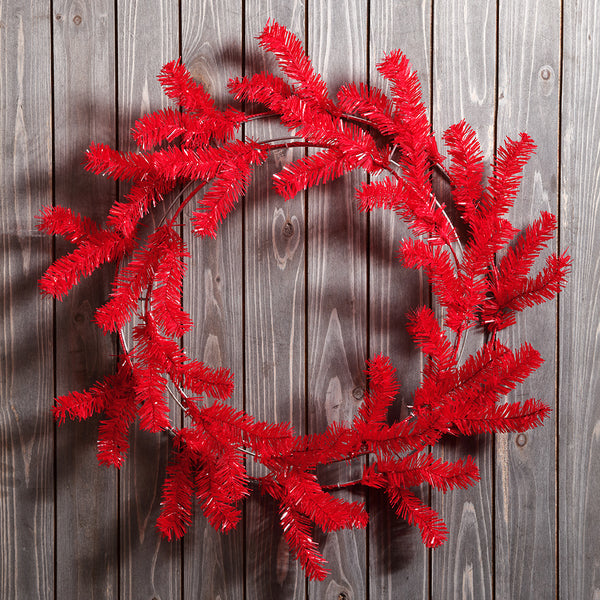 30" Artificial Pine Work Hanging Wreath -Red (pack of 6) - YW2030-RE