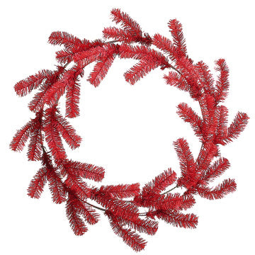 30" Artificial Pine Work Hanging Wreath -Red (pack of 6) - YW2030-RE