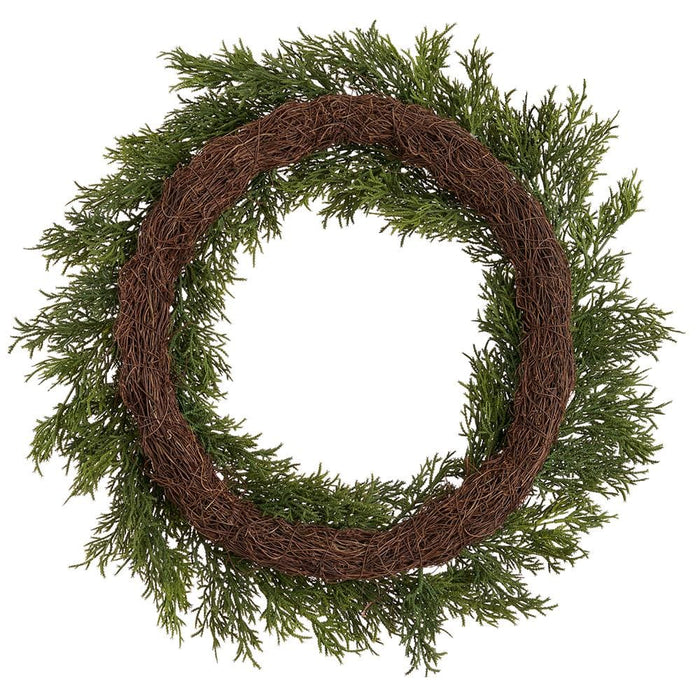 24" Juniper Artificial Wreath -Green - YWC002-GR