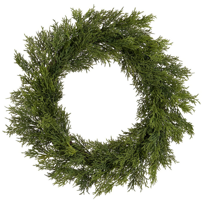 24" Juniper Artificial Wreath -Green - YWC002-GR