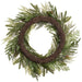 24" Cedar, Pine & Pinecone Artificial Wreath -Green/Brown - YWC007-GR/BR