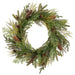 24" Cedar, Pine & Pinecone Artificial Wreath -Green/Brown - YWC007-GR/BR