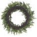 24" PE Soft-Touch Cedar Artificial Wreath -2 Tone Green - YWC010-GR/TT