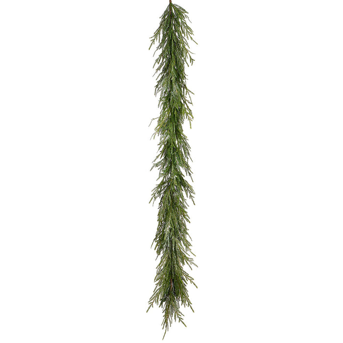 6' Glittered Cypress Double Artificial Garland -Green (Pack of 2) - YWC118-GR