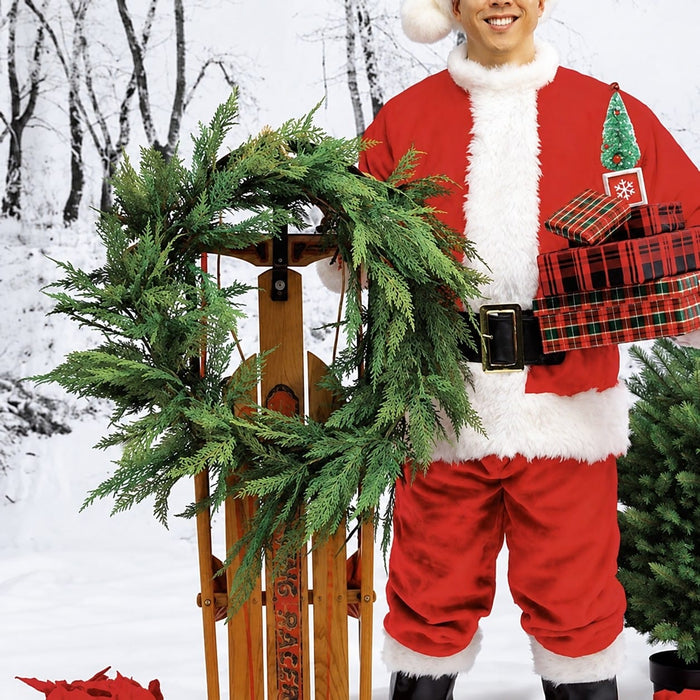 28" Artificial Cedar Twig Wreath -Green - YWC214-GR