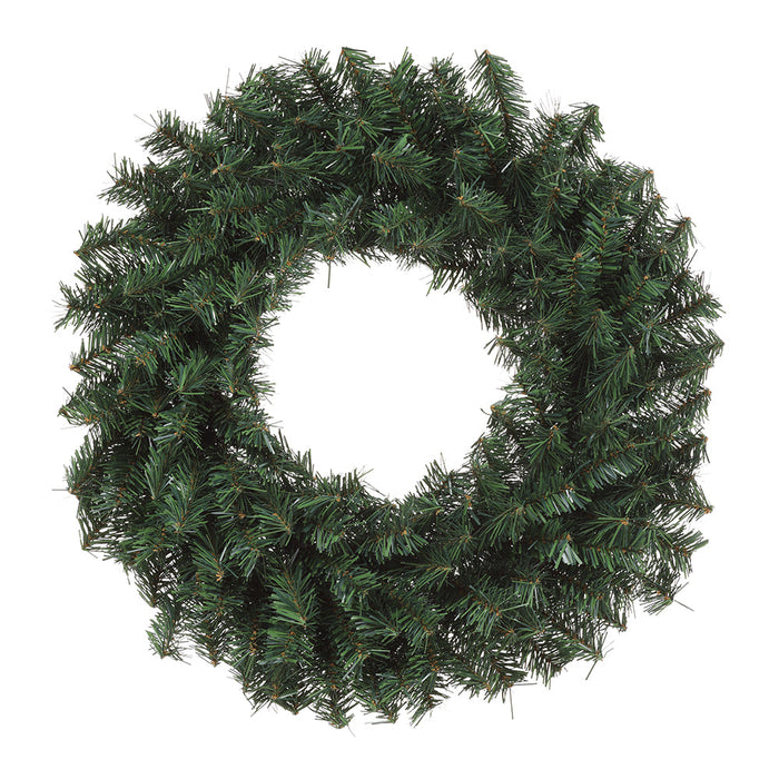 24" Artificial Canadian Rocky Pine Wreath -Green (Pack of 6) - YWC224-GR
