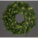 26" Flocked Artificial Cedar Wreath, Battery LED Pre-Lit -Green/White - YWC248-GR/WH