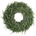 26" Flocked Artificial Cedar Wreath, Battery LED Pre-Lit -Green/White - YWC248-GR/WH