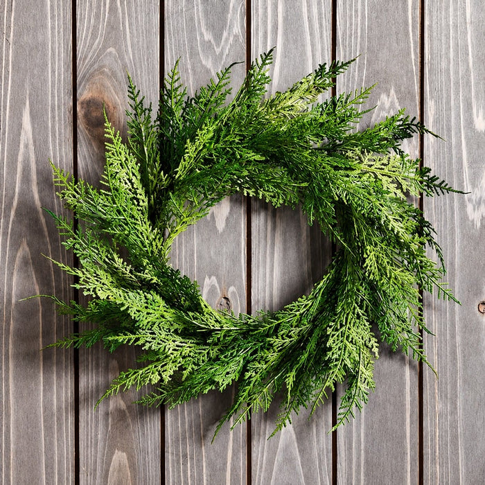 12" Artificial Cedar Wreath -Green (Pack of 12) - YWC411-GR