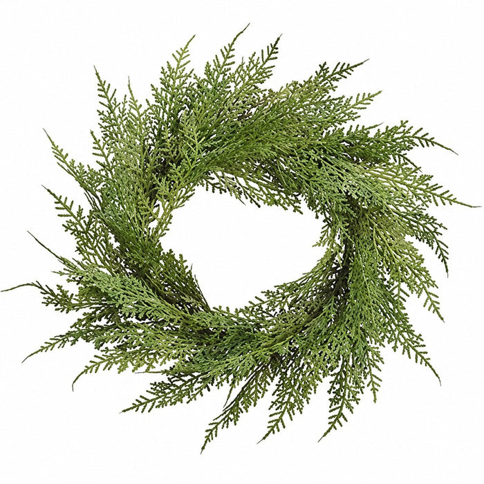 12" Artificial Cedar Wreath -Green (Pack of 12) - YWC411-GR