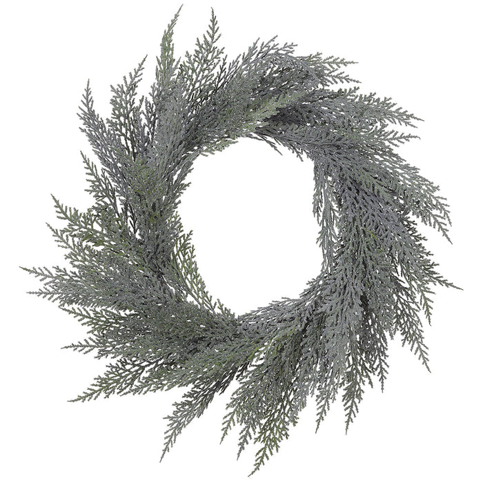 12" Frosted Artificial Cedar Wreath -Green (Pack of 12) - YWC414-GR/FS