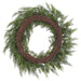 22" PE Soft-Touch Cedar & Pinecone Artificial Wreath -Green/Brown (Pack of 2) - YWC475-GR/BR