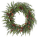 22" PE Soft-Touch Cedar & Pinecone Artificial Wreath -Green/Brown (Pack of 2) - YWC475-GR/BR