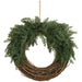 20" Cedar & Twig Artificial Wreath -Green/Brown (Pack of 6) - YWC535-GR/BR
