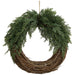 22" Cedar & Twig Artificial Wreath -Green/Brown (Pack of 6) - YWC536-GR/BR