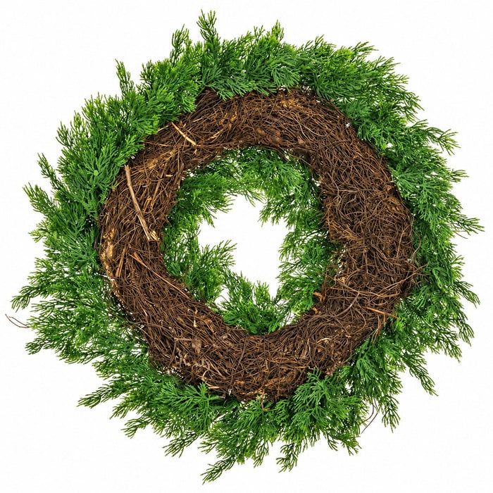 22" Artificial Cedar Wreath -Green (Pack of 2) - YWC620-GR