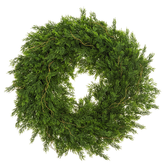 22" Artificial Cedar Wreath -Green (Pack of 2) - YWC620-GR