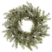 22" Glittered Artificial Cedar & Pinecone Wreath -Green/Brown - YWC626-GR/BR