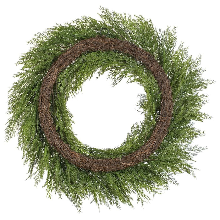 35" Mixed Cedar Artificial Wreath -Green - YWC764-GR