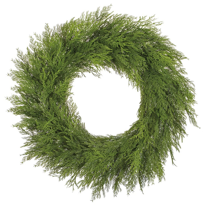 35" Mixed Cedar Artificial Wreath -Green - YWC764-GR